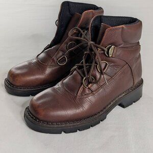 Sorel VTG Brown Leather Sedona Lace Up Lug Sole Boots